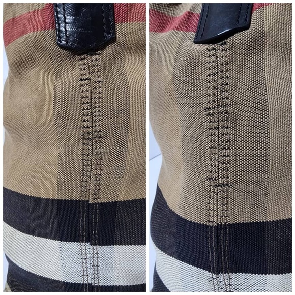 Authentic BURBERRY Canvas Mega Check Medium Ashby Hobo Saddle Bag Brown/Beige - Picture 13 of 14